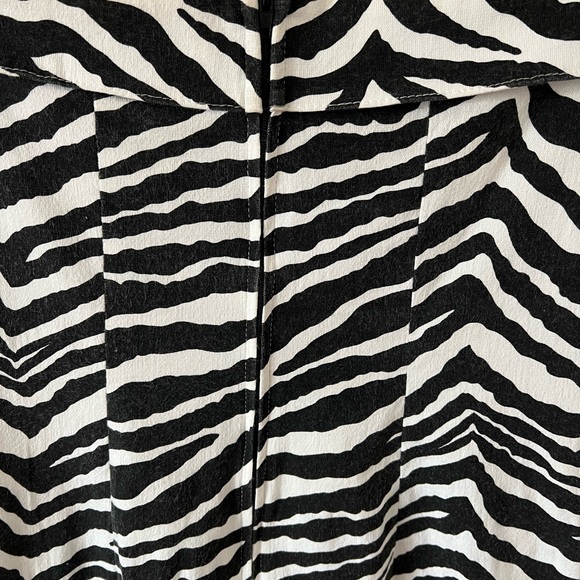 EUC VTG 90s L zebra stripe strapless dresss cotton/lycra side slits - Picture 14 of 16